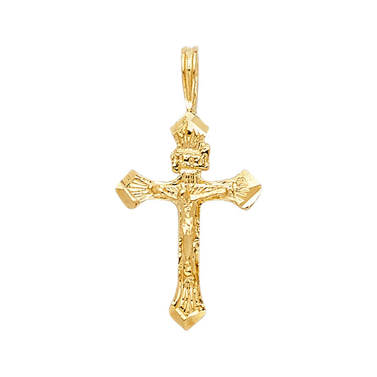 14K Yellow Gold High-Polished Crucifix Pendant aprox 3/4" tall