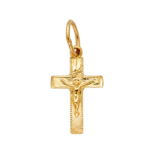 14K Yellow Gold High-Polished Crucifix Pendant aprox 1/2" tall