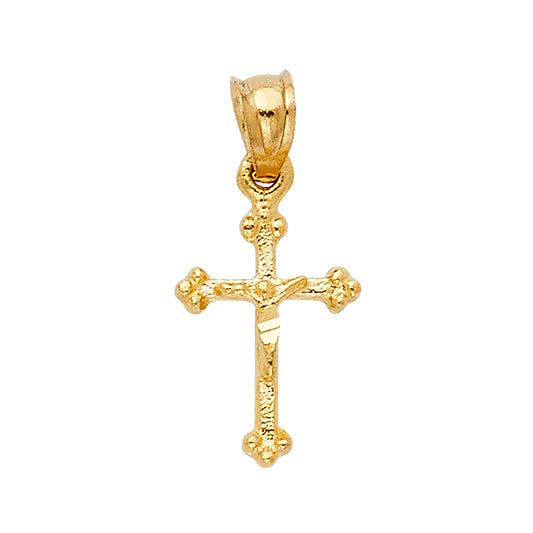 14K Yellow Gold High-Polished Crucifix Pendant aprox 1/2" tall