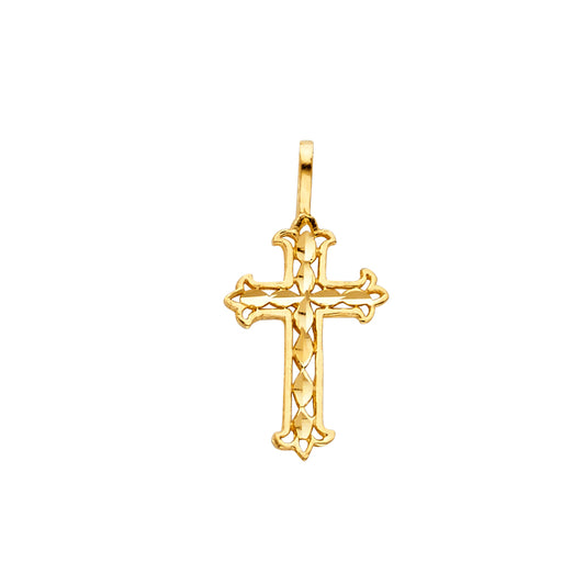 14K Yellow Gold Filigree Cross Pendant aprox 1/2" tall