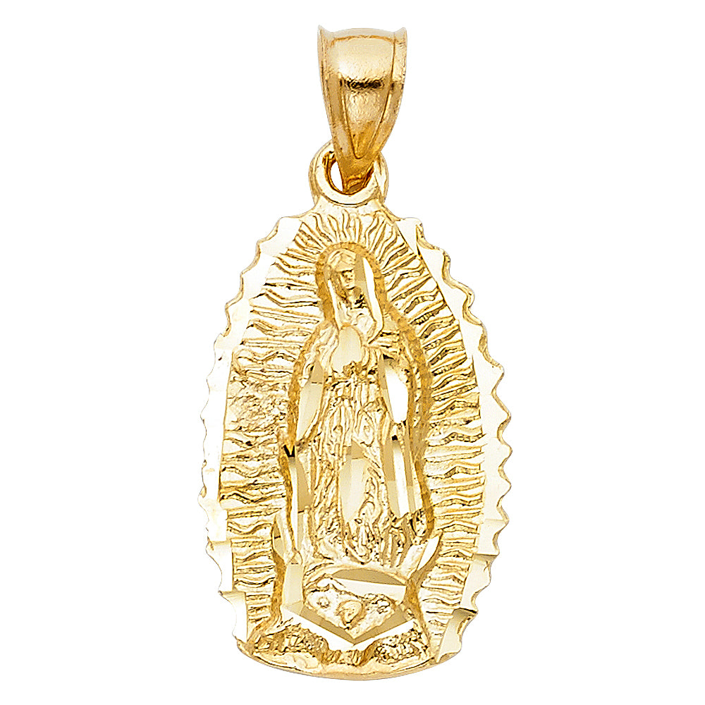 14K Yellow Gold Our Lady of Guadalupe Pendant