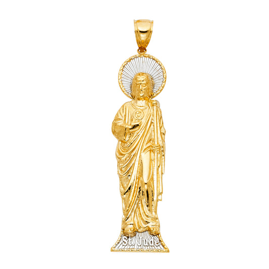14K Two-Tone Gold Saint Jude Pendant