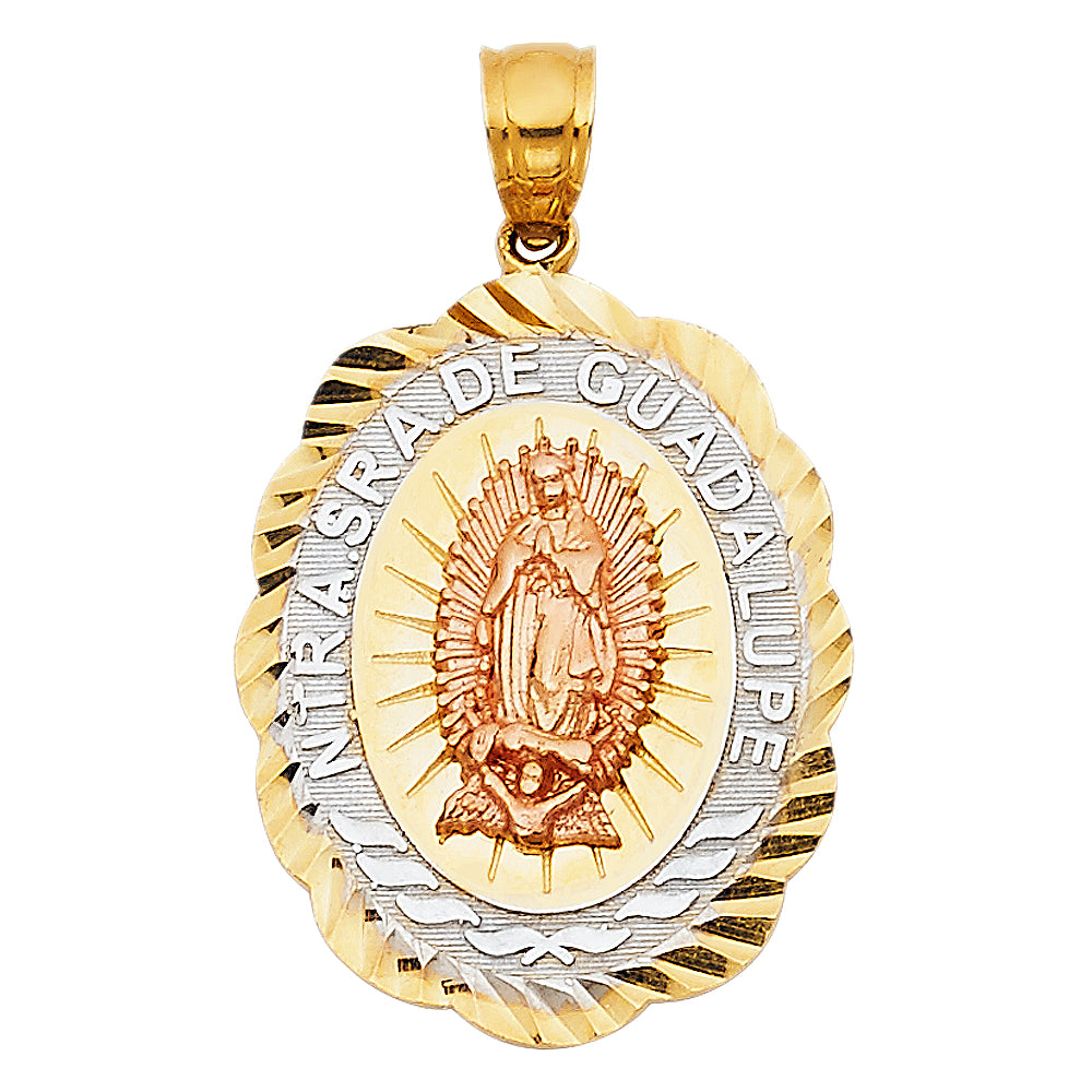 14K Tri-Color Gold Ntra. Sra. de Guadalupe Pendant