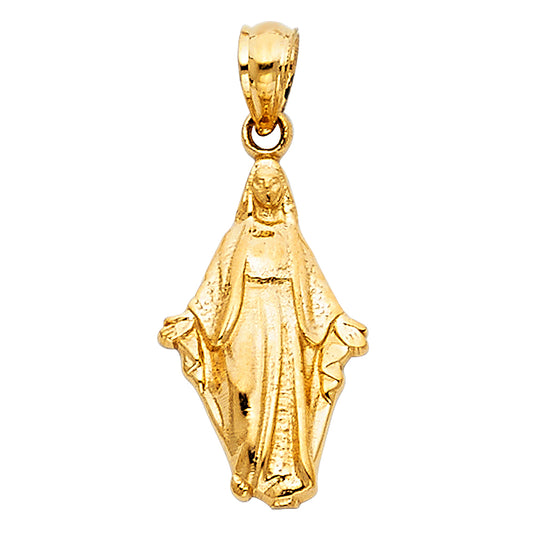 14K Yellow Gold Virgin Mary Pendant