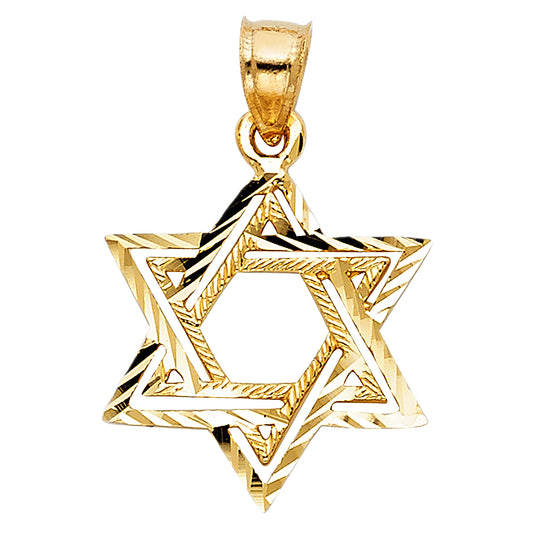14K Yellow Gold Star of David Pendant