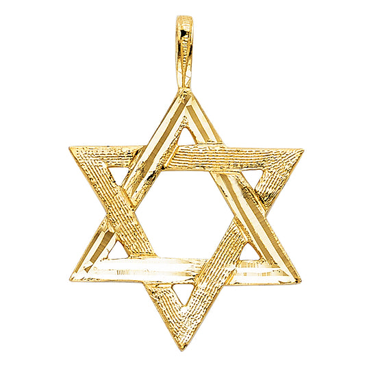 14K Yellow Gold Star of David Pendant