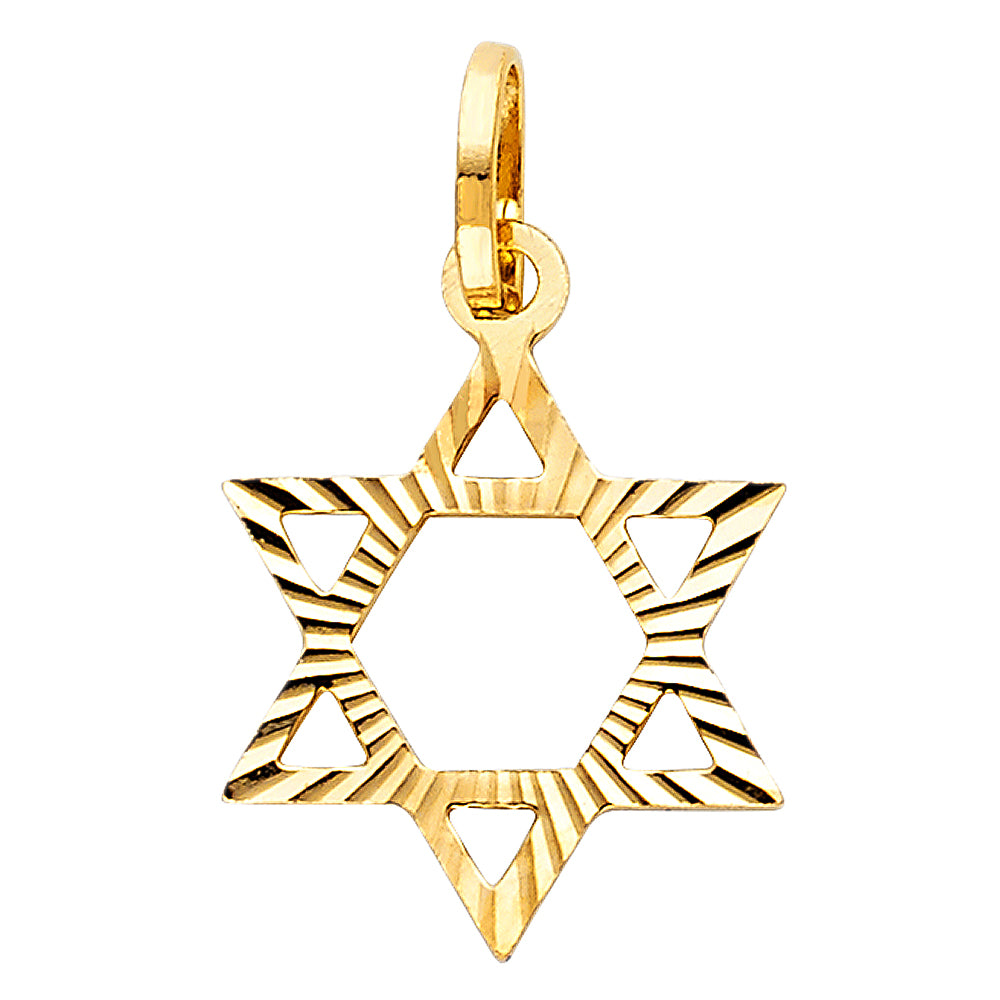 14K Yellow Gold Star of David Pendant