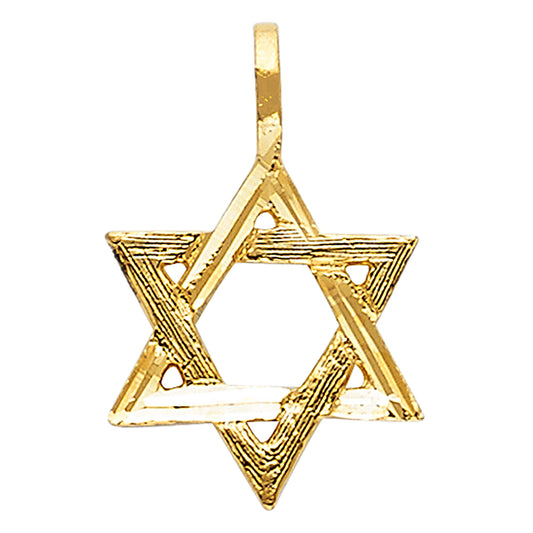 14K Yellow Gold Star of David Pendant