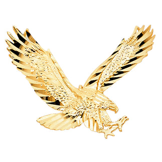 14K Yellow Gold Eagle Pendant 0.9