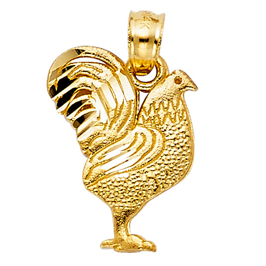 14K Yellow Gold Rooster Pendant