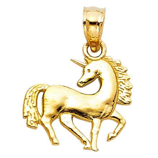 14K Yellow Gold Unicorn Pendant