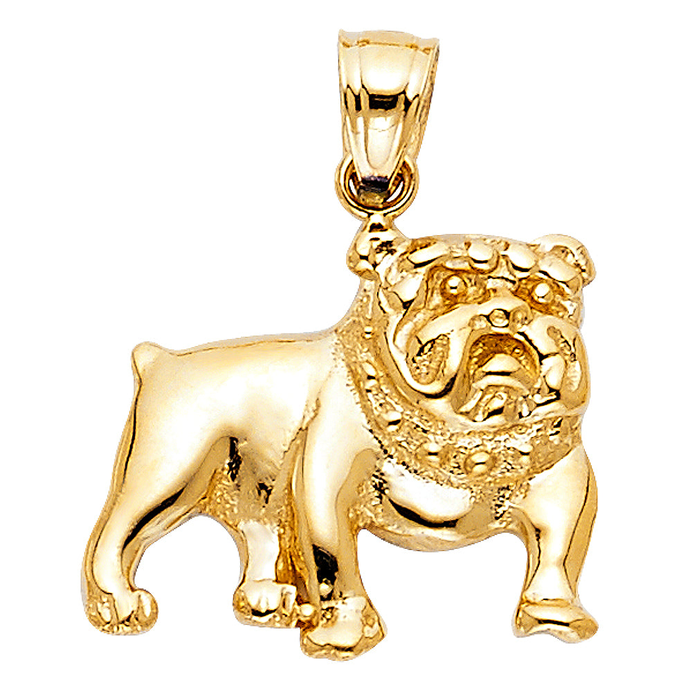 14K Yellow Gold Bulldog Pendant