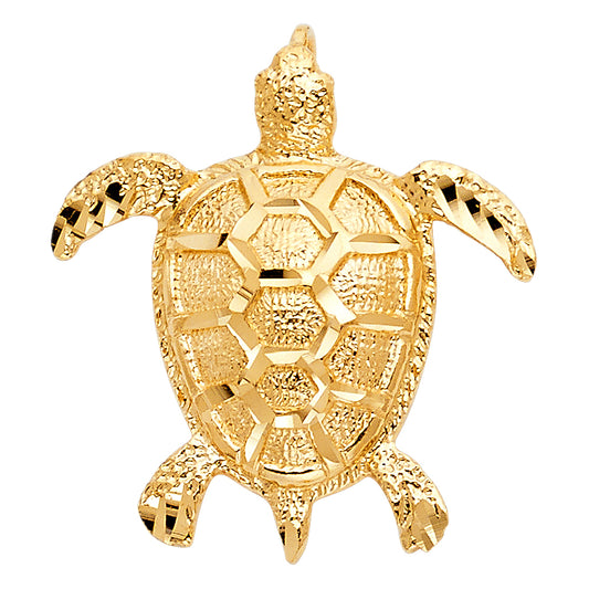 14K Yellow Gold Turtle Pendant aprox 1.2" Tall