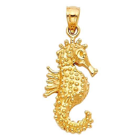 14K Yellow Gold Seahorse Pendant