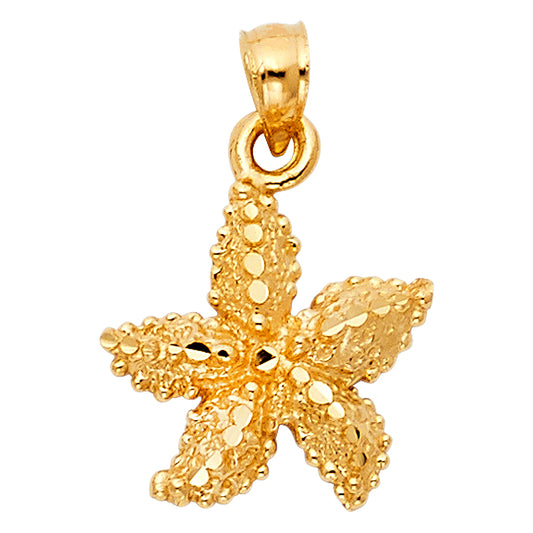 14K Yellow Gold Starfish Pendant