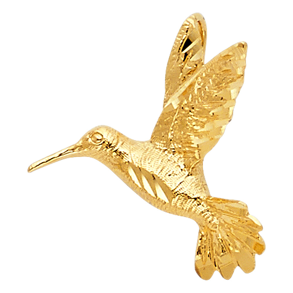 14K Yellow Gold Hummingbird Pendant