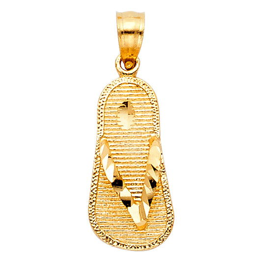 14K Yellow Gold Flip Flop Charm