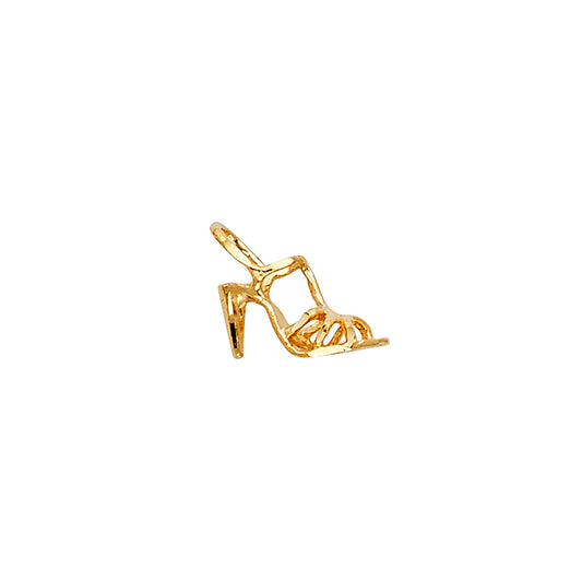 14K Yellow Gold High Heel Shoe Charm