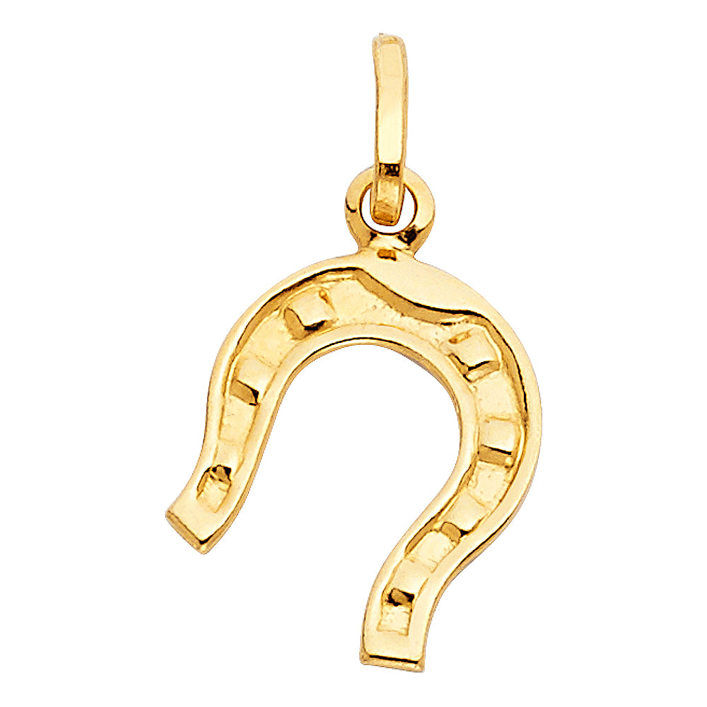 14K Yellow Gold Horseshoe Pendant
