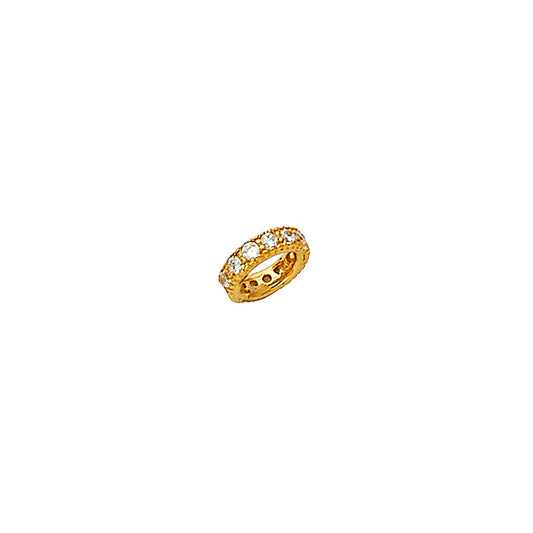 14K Yellow Gold CZ Bead-Set Charm
