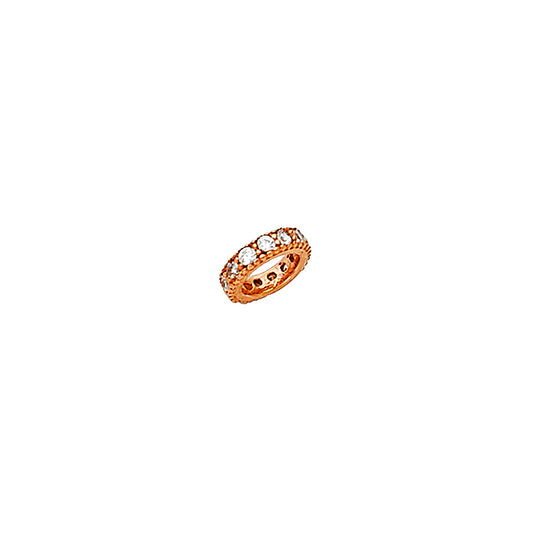 14K Rose Gold CZ Bead-Set Charm