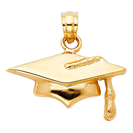 14K Yellow Gold Graduation Cap Charm
