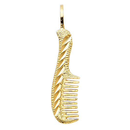 14K Yellow Gold Comb Design Pendant