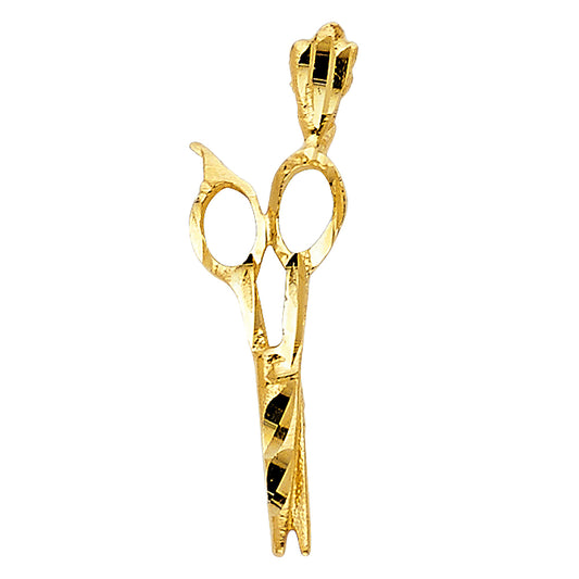 14K Yellow Gold Scissors Design Pendant