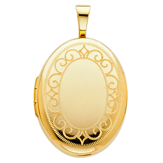 14K Yellow Gold Heart Shaped Locket Pendant