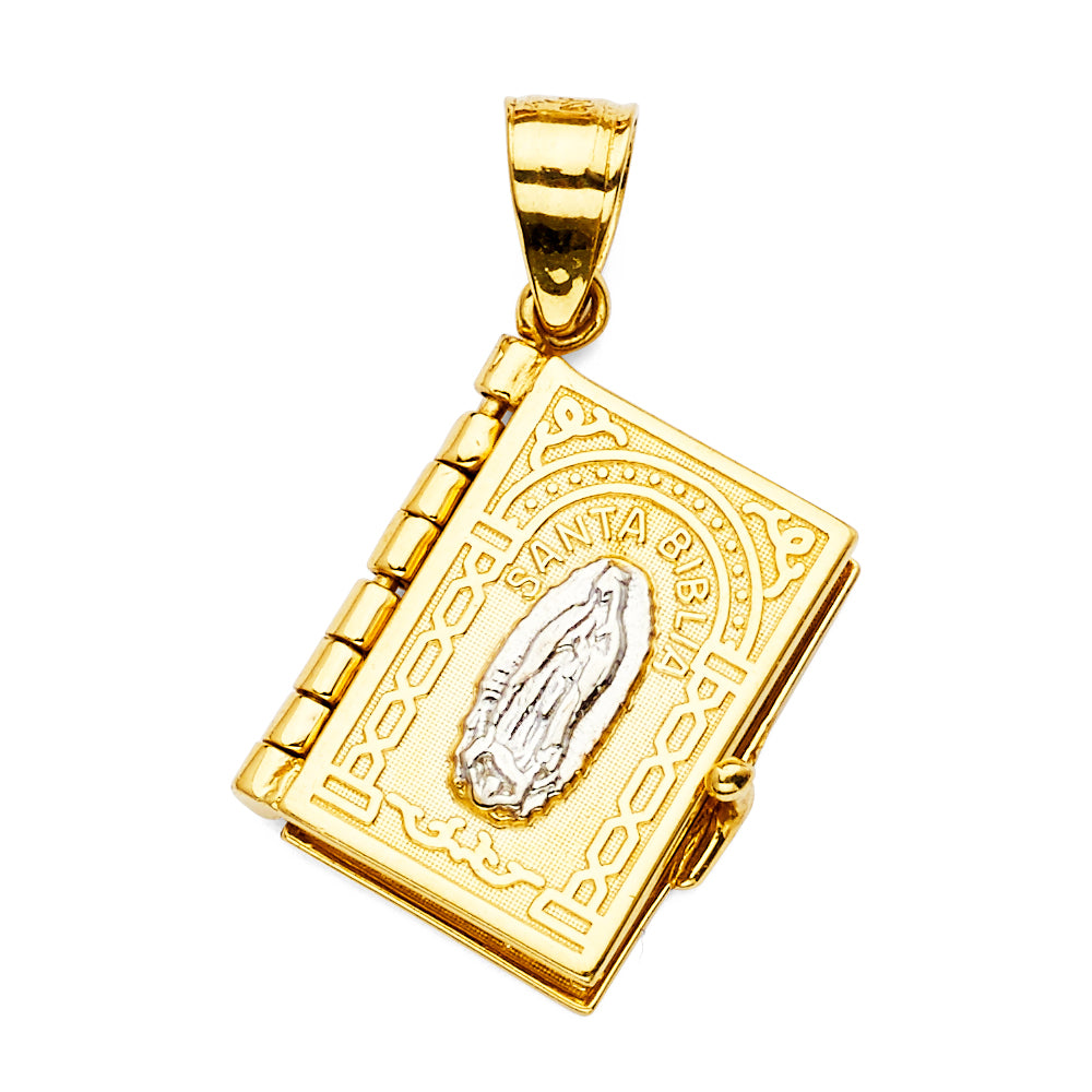 14K Two-Tone Gold Holy Bible Locket Pendant