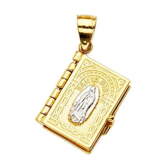 14K Two-Tone Gold Holy Bible Locket Pendant