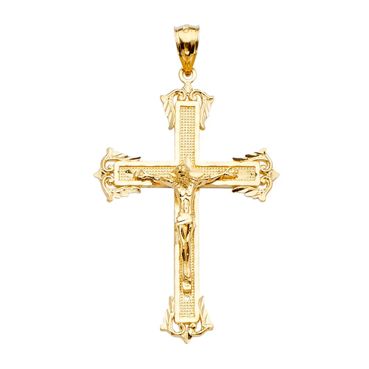 14K Yellow Gold Crucifix Pendant aprox 2" tall