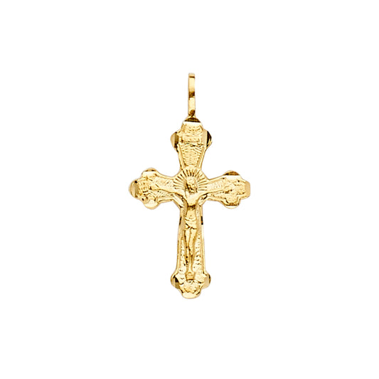 14K Yellow Gold High-Polished Crucifix Pendant aprox 1" tall