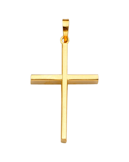 14K Yellow Gold High-Polished Cross Pendant aprox  1 1/2