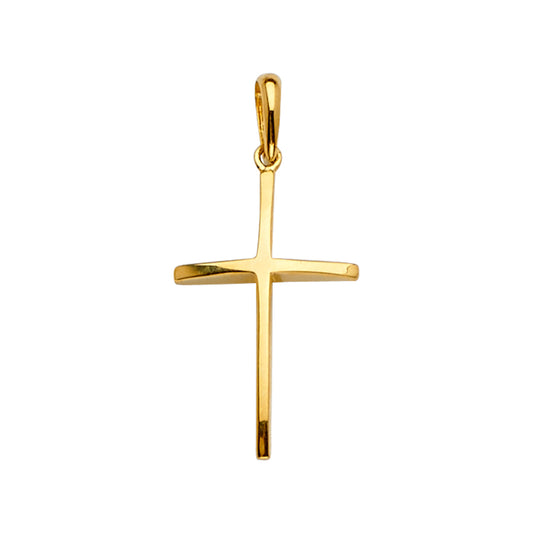 14K Yellow Gold High-Polished Cross Pendant aprox  1 1/4" tall