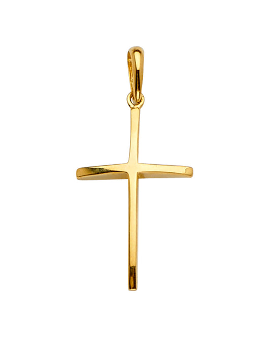 14K Yellow Gold High-Polished Cross Pendant aprox  1 1/4