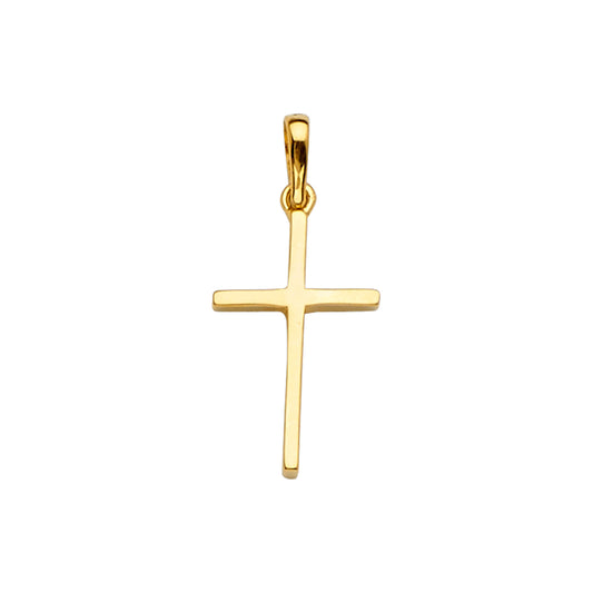 14K Yellow Gold High-Polished Cross Pendant aprox 1" tall