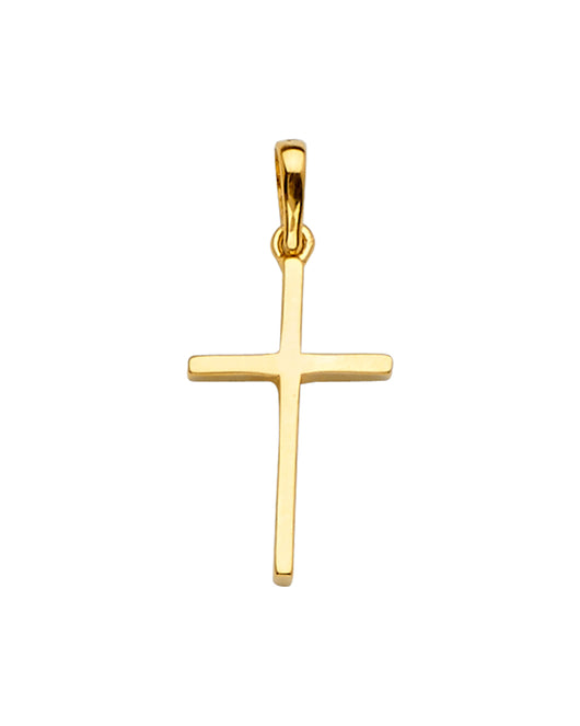 14K Yellow Gold High-Polished Cross Pendant aprox 1
