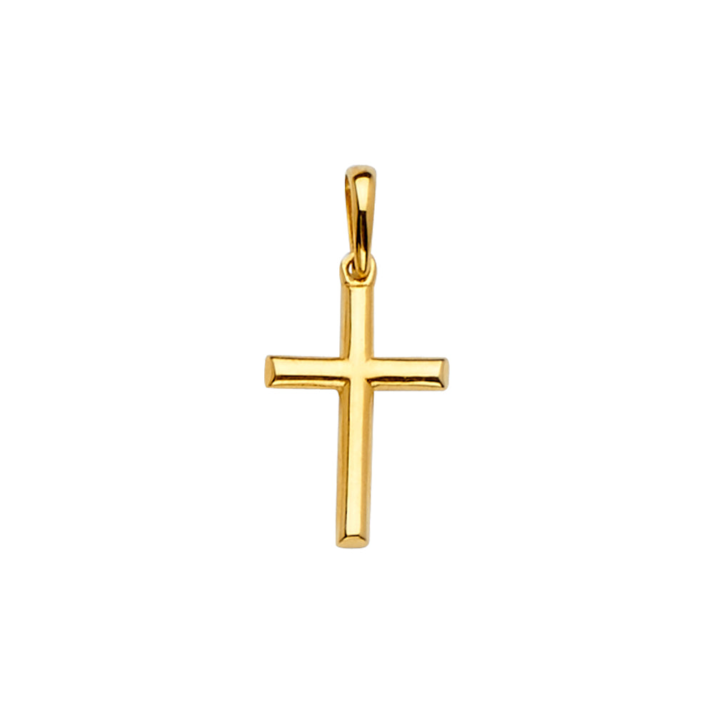 14K Yellow Gold High-Polished Cross Pendant aprox 3/4" tall