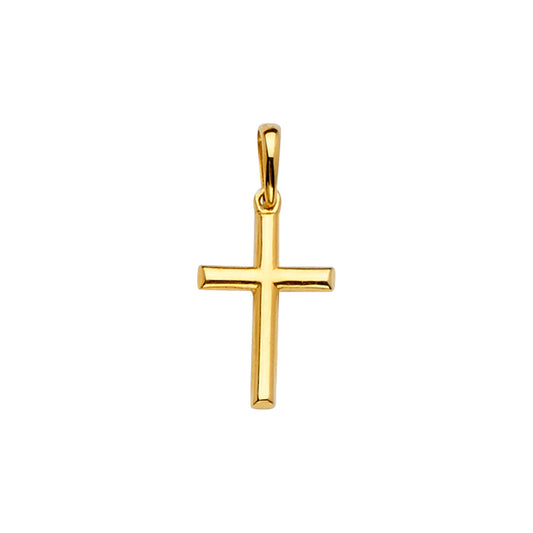 14K Yellow Gold High-Polished Cross Pendant aprox 3/4" tall