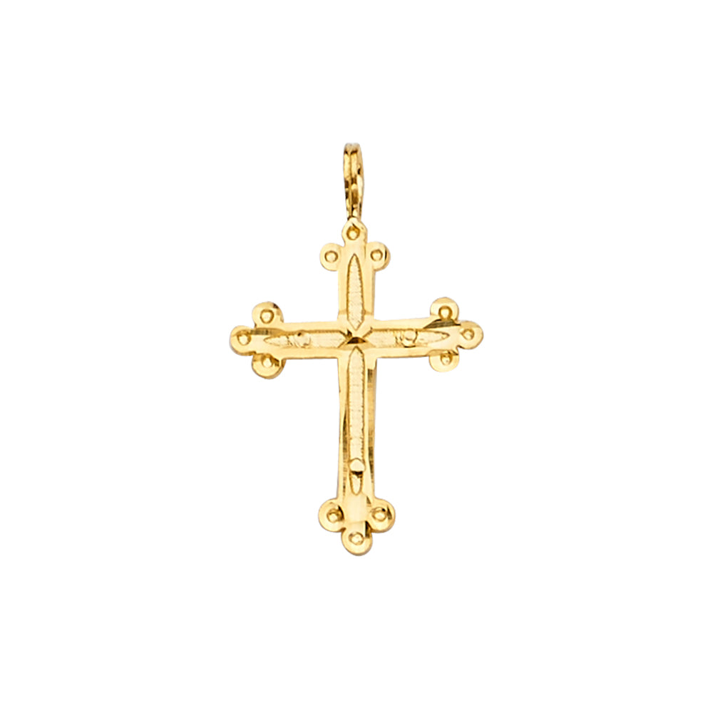 14K Yellow Gold Filigree Cross Pendant aprox 1" tall