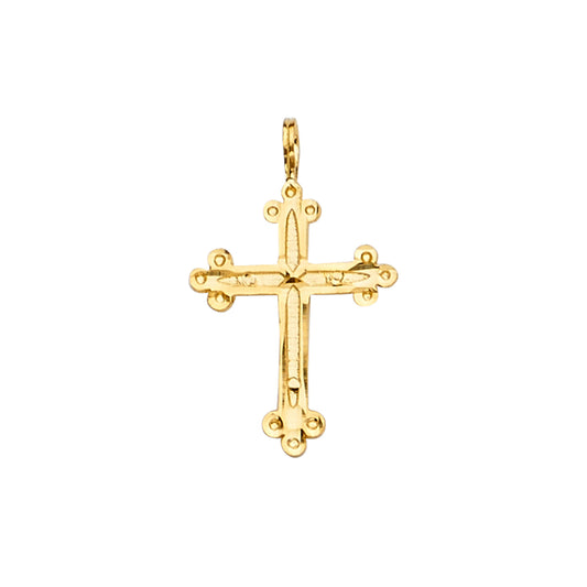 14K Yellow Gold Filigree Cross Pendant aprox 1" tall