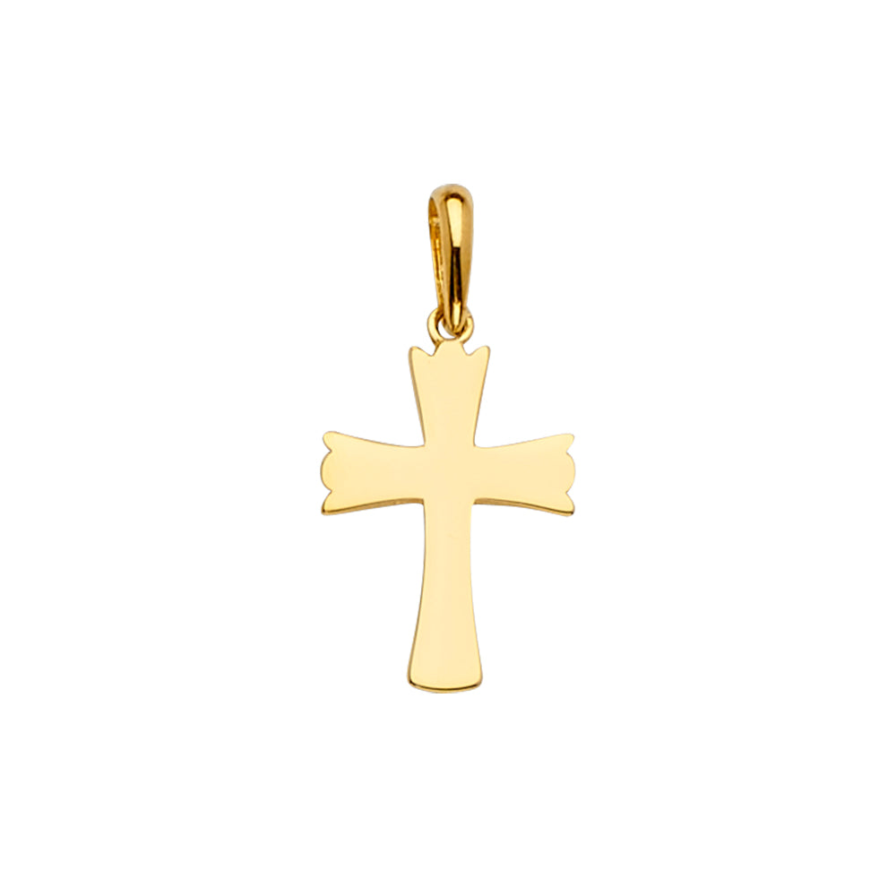 14K Yellow Gold High-Polished Cross Pendant aprox 1" tall