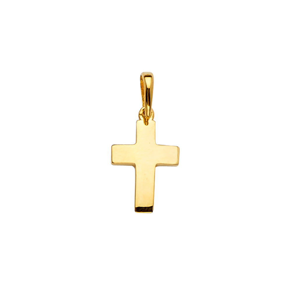 14K Yellow Gold High-Polished Cross Pendant aprox 3/4" tall