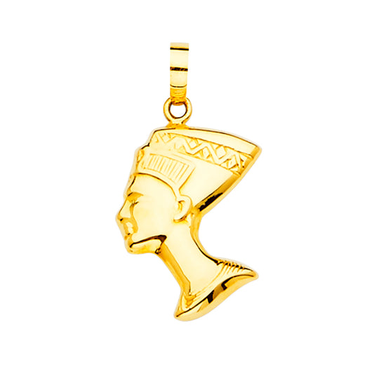 14K Yellow Gold Nefertiti Profile Pendant