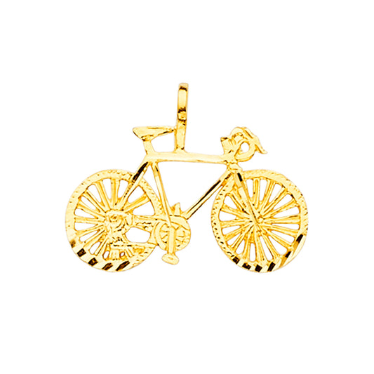 14K Yellow Gold Bicycle Design Pendant