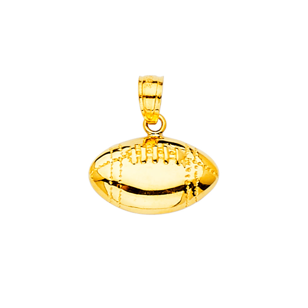 14K Yellow Gold Football Design Pendant