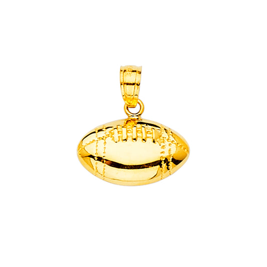 14K Yellow Gold Football Design Pendant