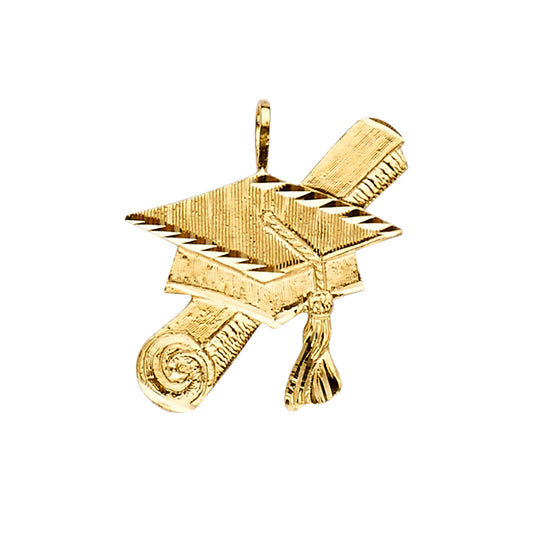 14K Yellow Gold Graduation Cap and Diploma Charm