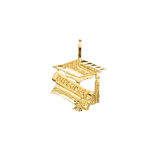 14K Yellow Gold Graduation Cap and Diploma “Diploma” Charm